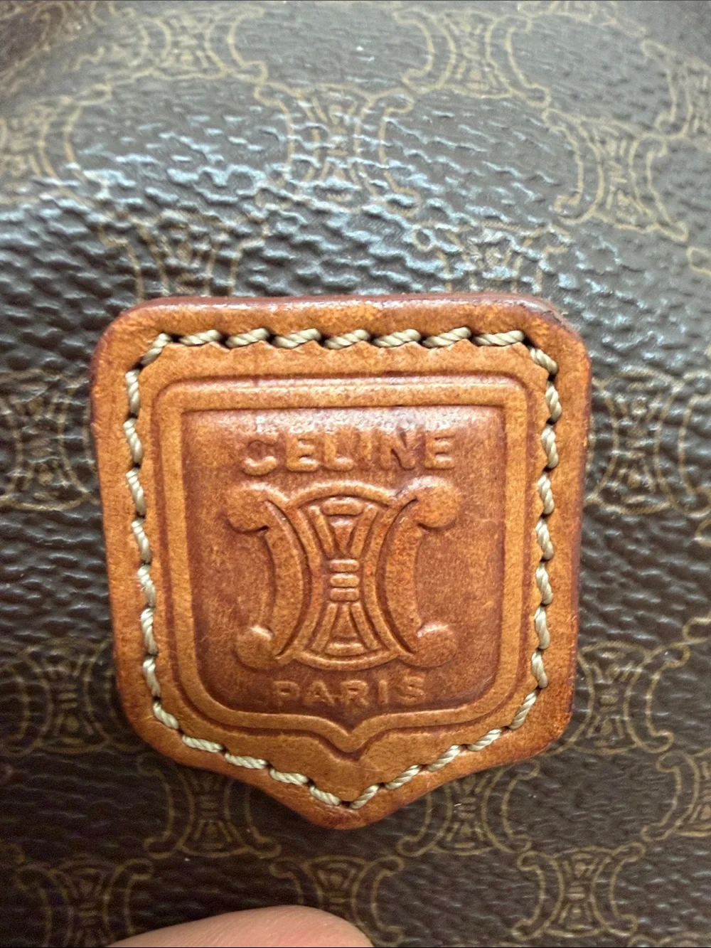 1994 Celine Triomphe Macadam Monogram Dome Satchel
